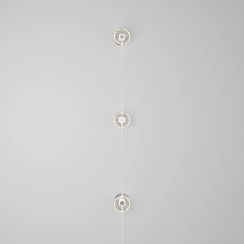 Zidna lampa Spostaluce s utikačem, 3 žarulje Ghost i bijeli kabel
