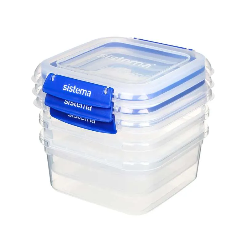 Sistema Skladištenje hrane - Klip It Plus - Kvadrat - 3-Pak - 1.15L - Plava