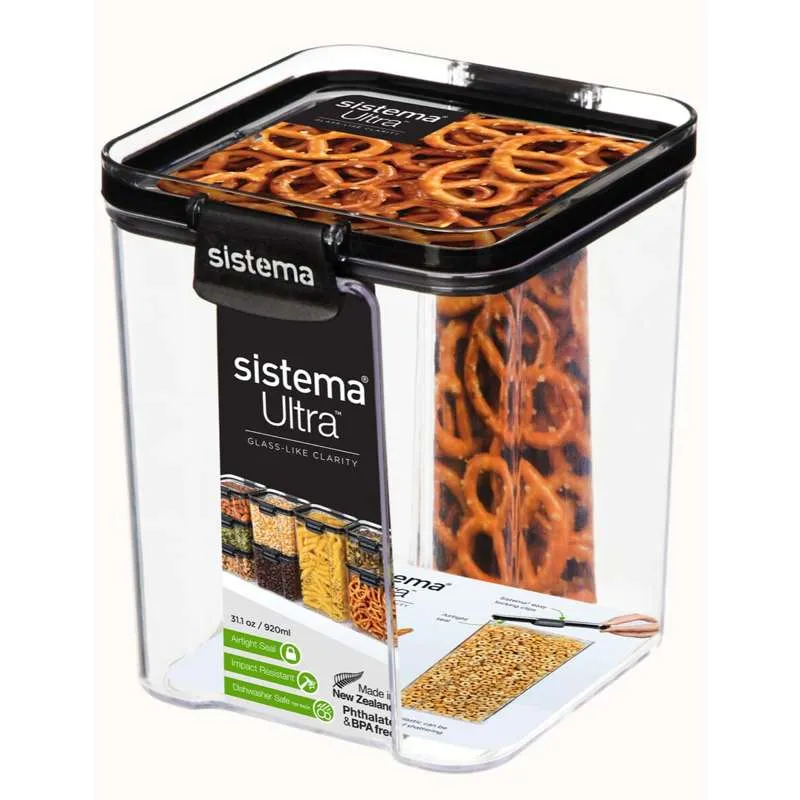 Sistema Skladištenje hrane - Tritan Ultra - Kvadratno - 920ml - Crno