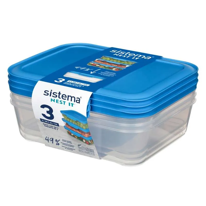 Sistema Čuvanje hrane - Nest It - 3-Pak - 1.5L - Plava