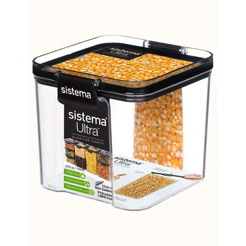 Sistema Čuvanje hrane - Tritan Ultra - Kvadratni - 700ml - Crna