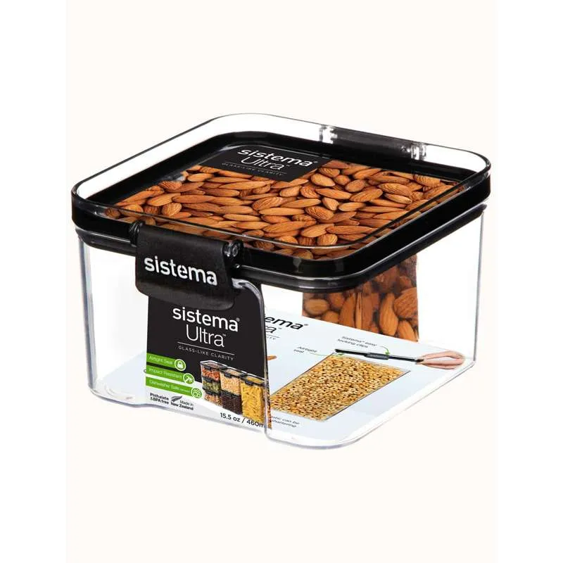 Sistema Čuvanje hrane - Tritan Ultra - Kvadratni - 460ml - Crna