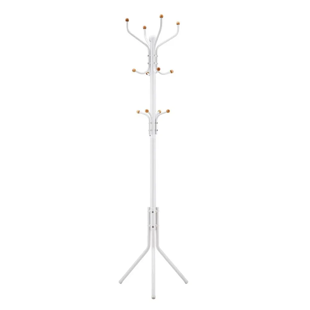 Samostojeć vješalica za kapute, odjeću, metalna, visoka 182 cm, bijela