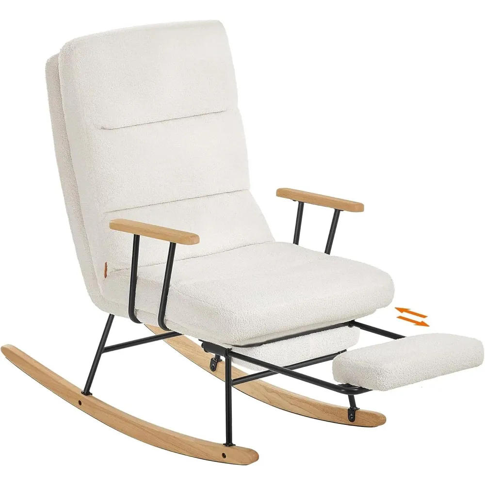 Stolica za ljuljanje nosivost do 160 kg, 97 × 67 × 100 cm, bijela | VASHOME