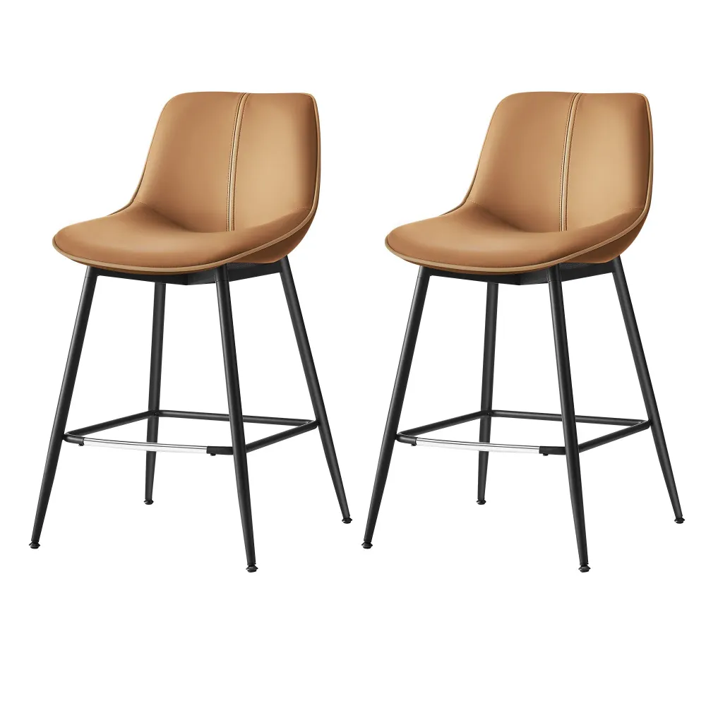 Set od 2 barske stolice s ergonomskim naslonom za leđ, visne 62 cm, smeđe
