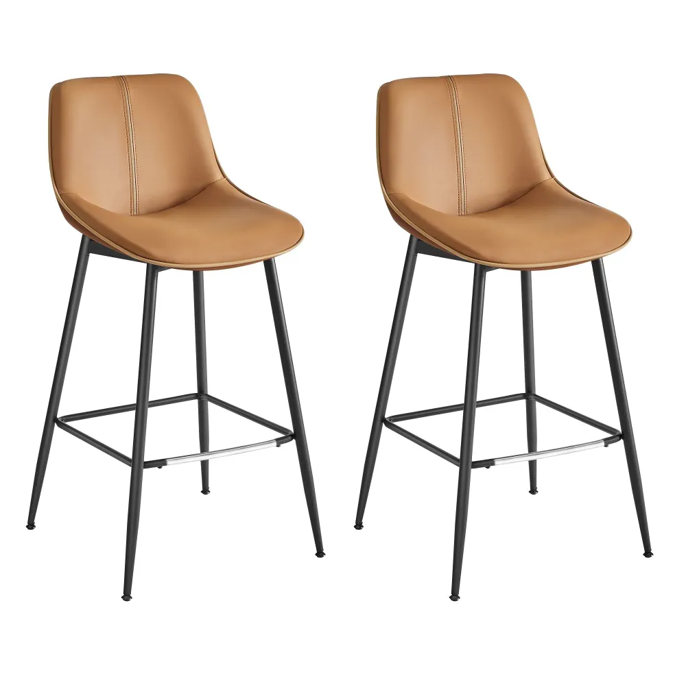 Set od 2 barske stolice s ergonomskim naslonom , visina sjedala 73 cm, smeđe