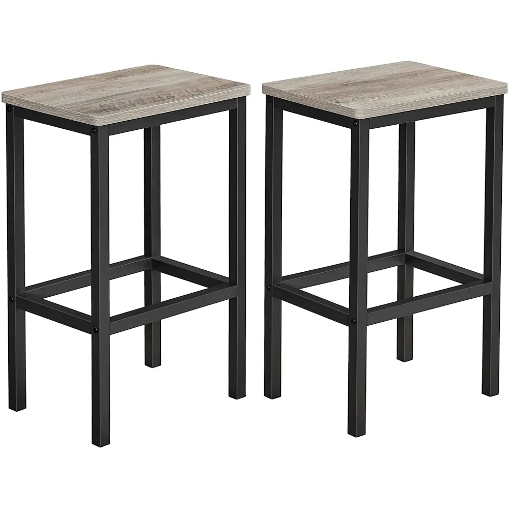 Set od 2 barske stolice, kuhinjske stolice 40 x 65 x 30 cm, sivo-crna
