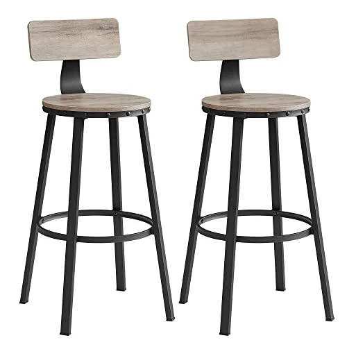 Set od 2 barske stolice s naslonima, visine 73 cm, smeđe i crne boje