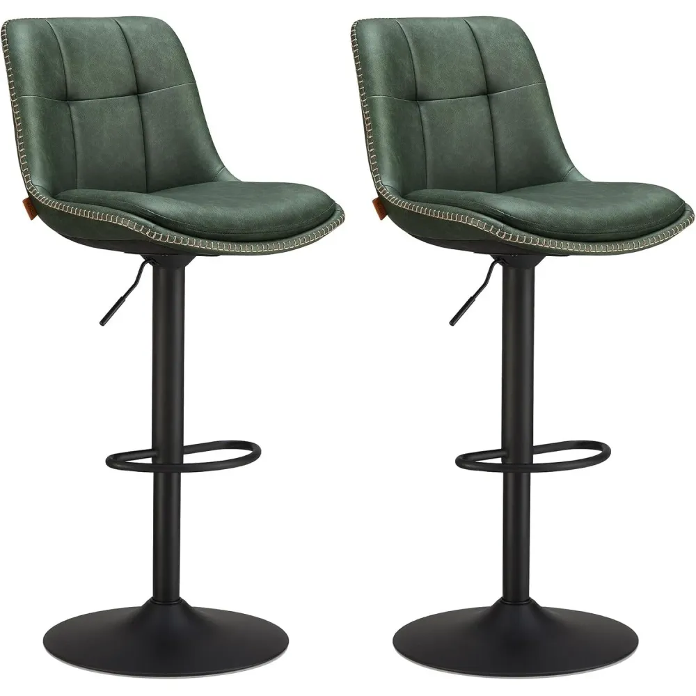 Set od 2 barske stolice sa naslonom, 44 x 48 x (90-112) cm, šumsko zelena | VASAGLE