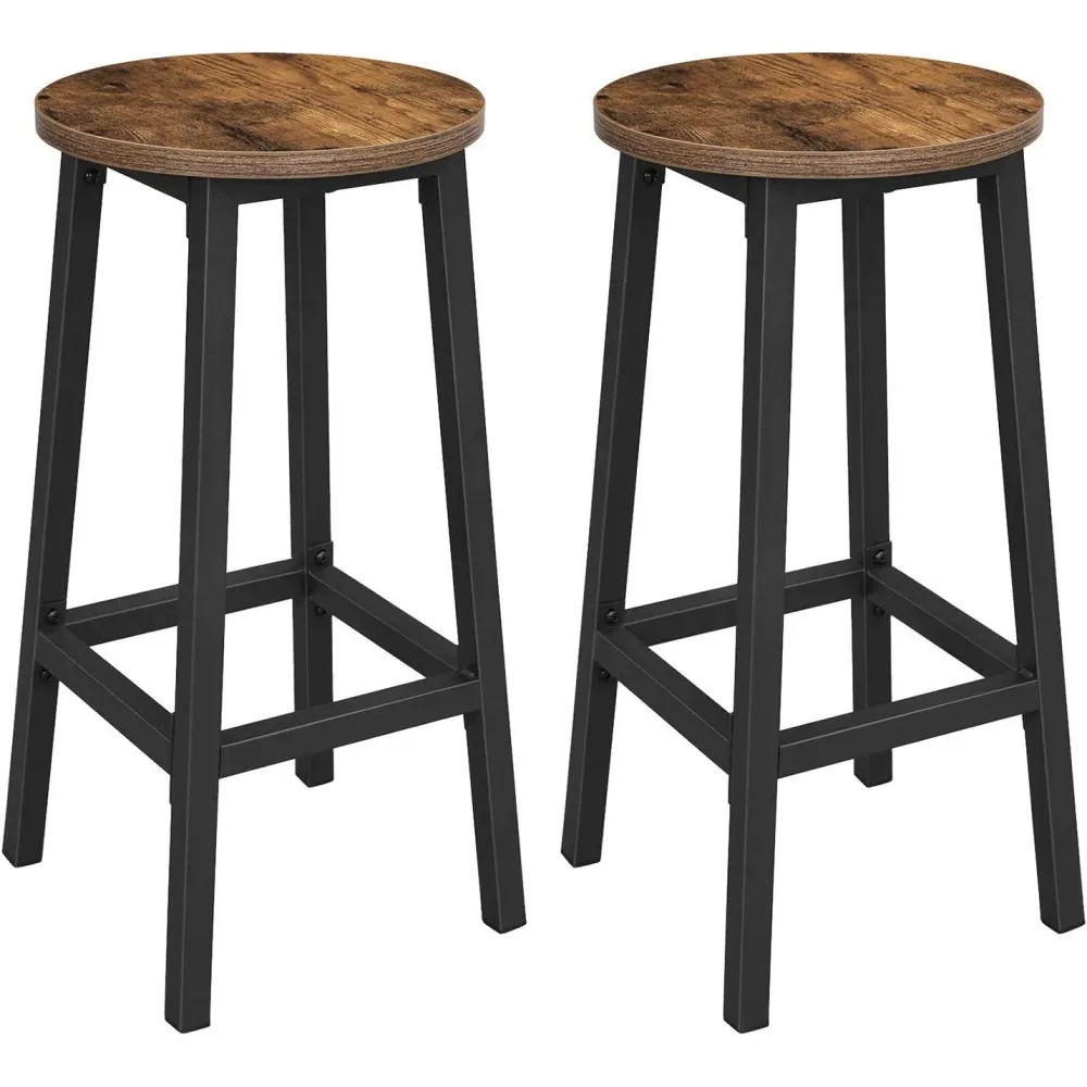 Set od 2 barske stolice, 65 cm visine, rustikalno smeđ i crna