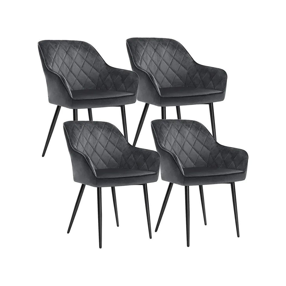 Set od 4 blagovaonske stolice nosivosti 110 kg, 62,5 x 60 x 85 cm, sive