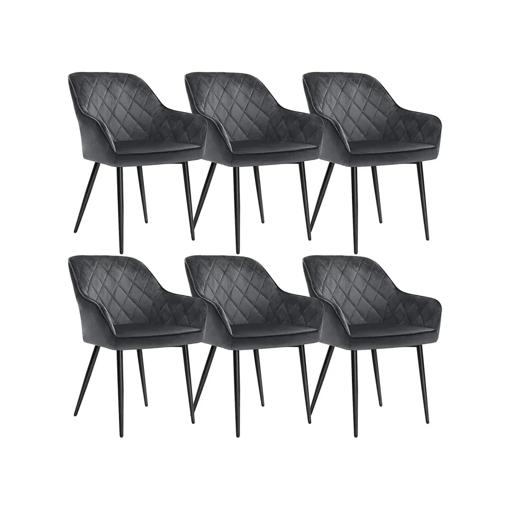 Set od 6 blagovaonskih stolica nosivosti 110 kg, 62,5 x 60 x 85 cm, sive