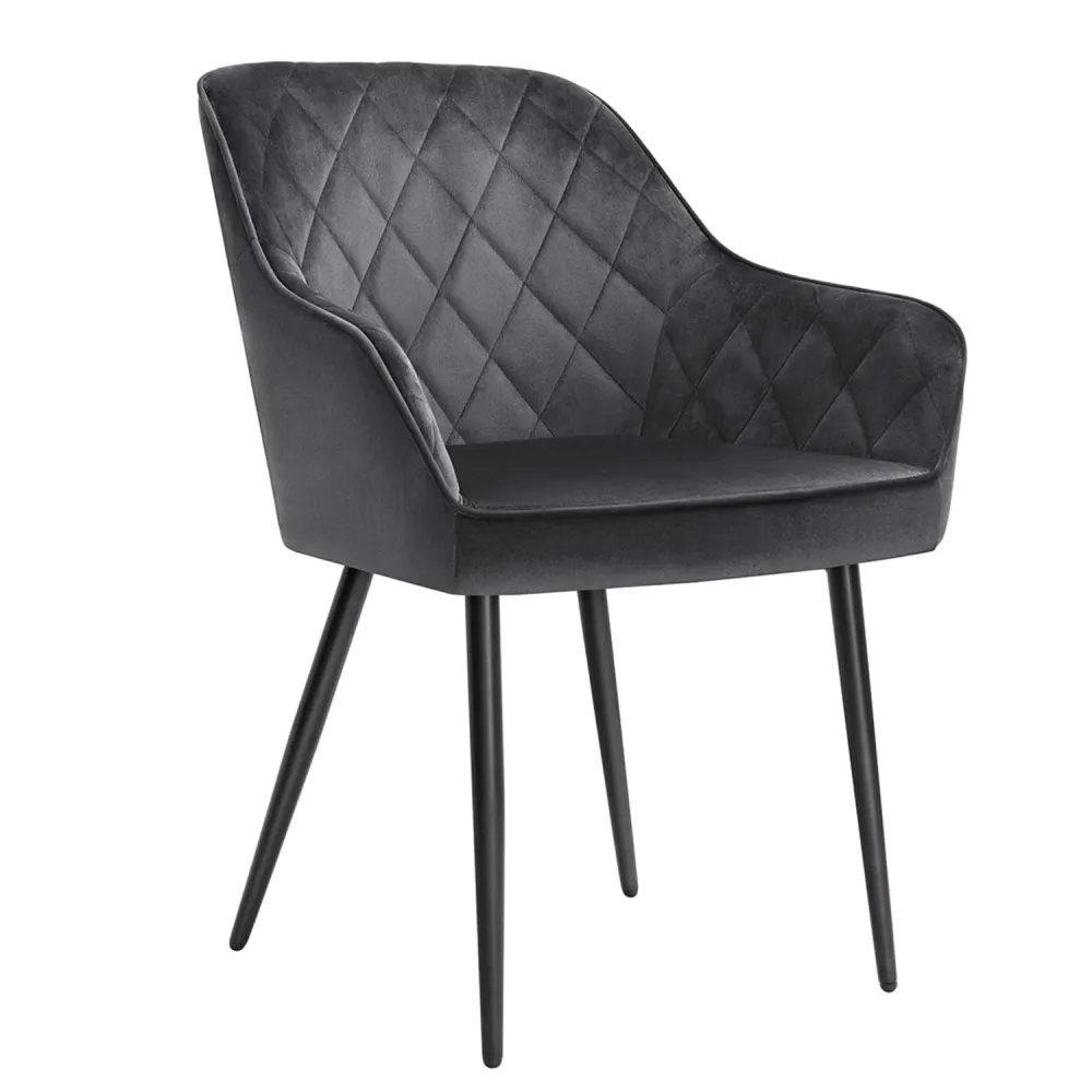 Stolica, presvučena fotelja nosivosti 110 kg, 62,5 x 60 x 85 cm, siva