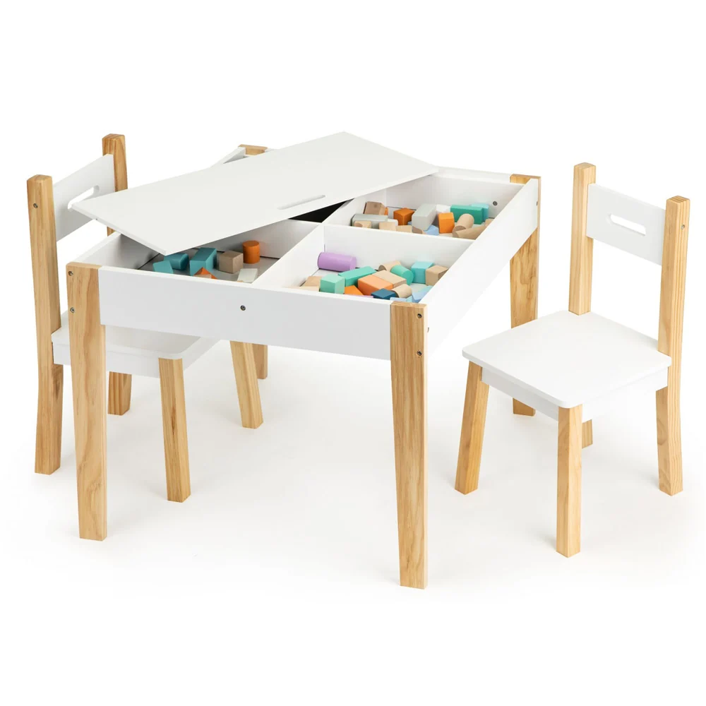 Ecotoys stol sa spremnikom za igračke i dvije stolice