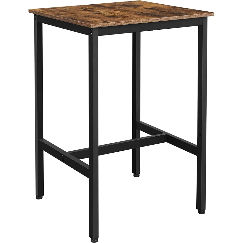 Pravokutni visoki barski stol 60 x 60 x 90 cm, rustikalno smeđ i crna