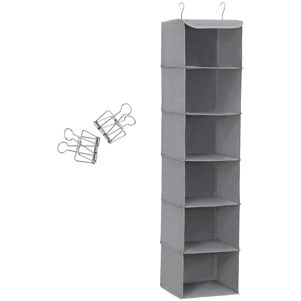 Viseće spremište sa 6 polica, organizator za ormar, 30 x 130 x 30 cm, sivo