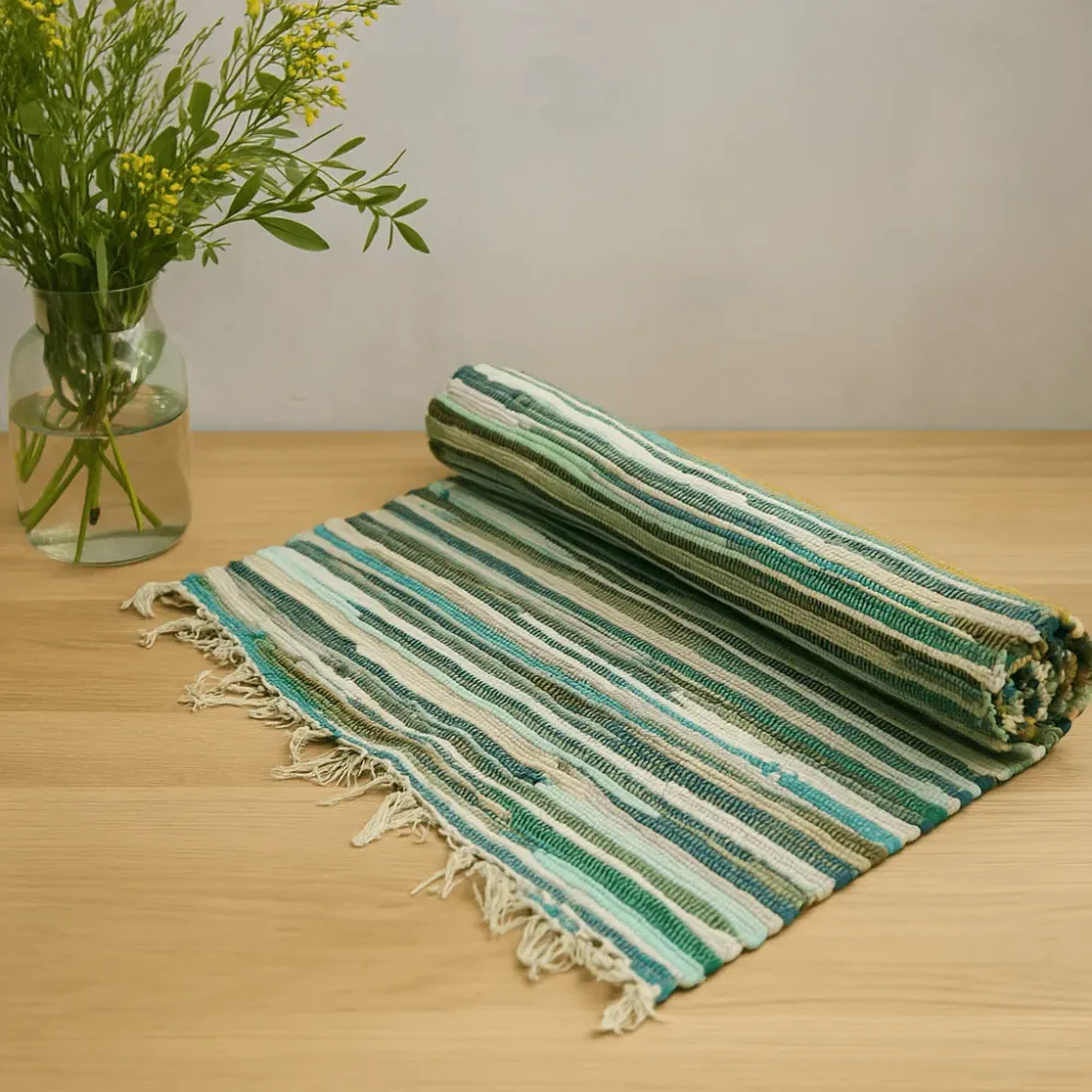 Tepih od krpa mali 50x90cm prirodno zeleno