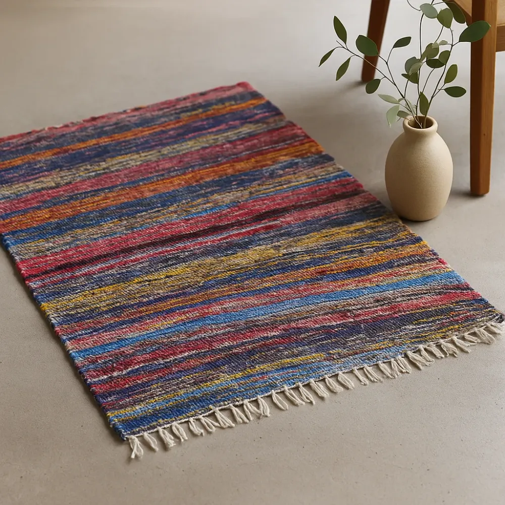 Tepih od krpa plavi 153 x 90cm