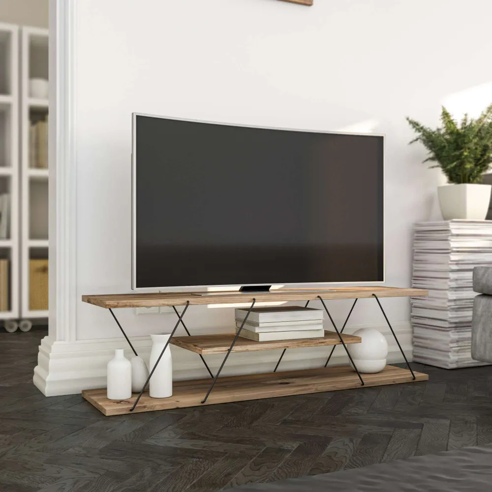 TV ormarić Canaz v2 - Black, Walnut
