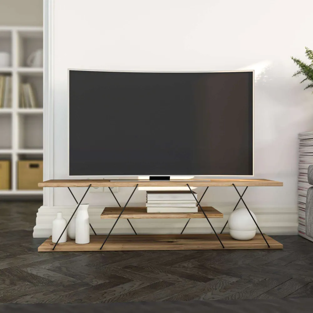 TV ormarić Canaz v2 - Black, Walnut