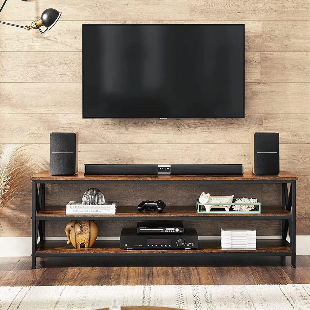 TV ormarić s otvorenim pretincem, TV stolić s nosačem u obliku slova X 147 x 50 x 40 cm