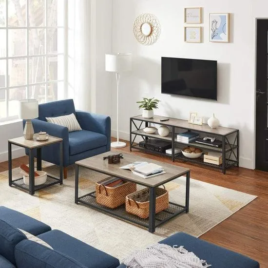 TV ormarić, TV stalak, 160 x 52 x 39 cm, siva i crna