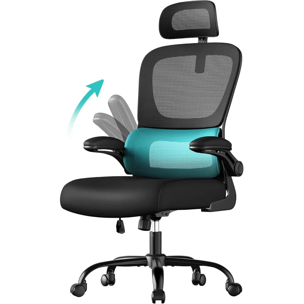 Uredska stolica, ergonomska mrežasta stolica, crna