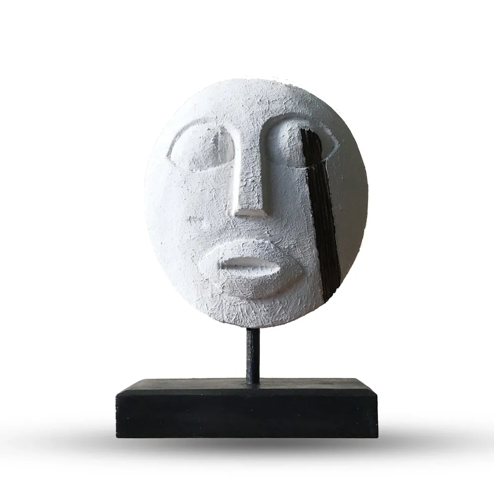 Plemenska dekorativna maska bijela 27x20cm Timor